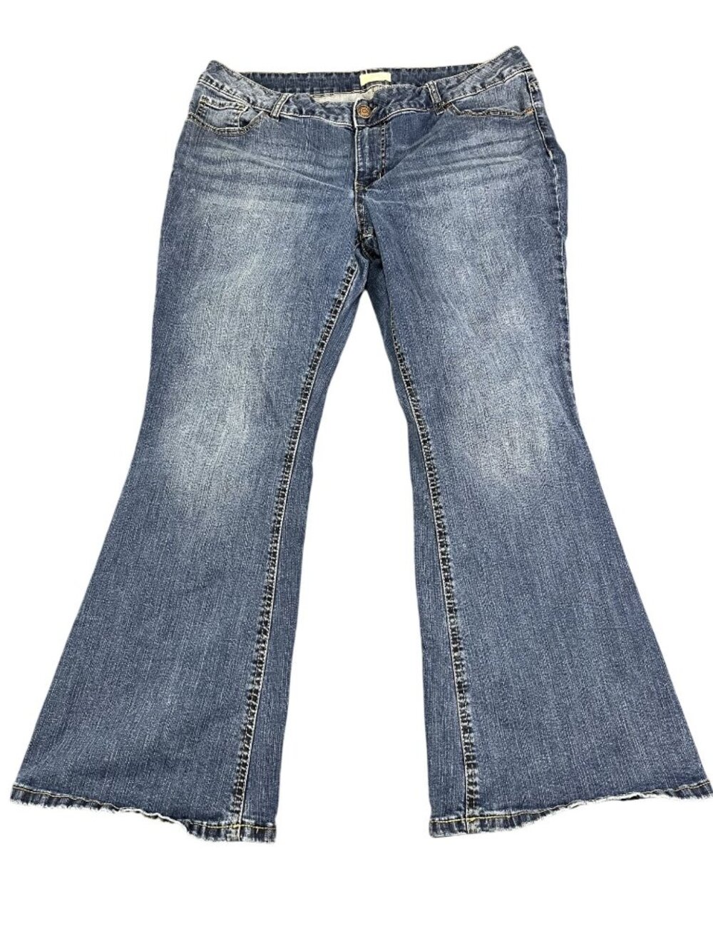 M Jeans Classic Bootcut Blue Denim Womens Size 18 Distressed Hem